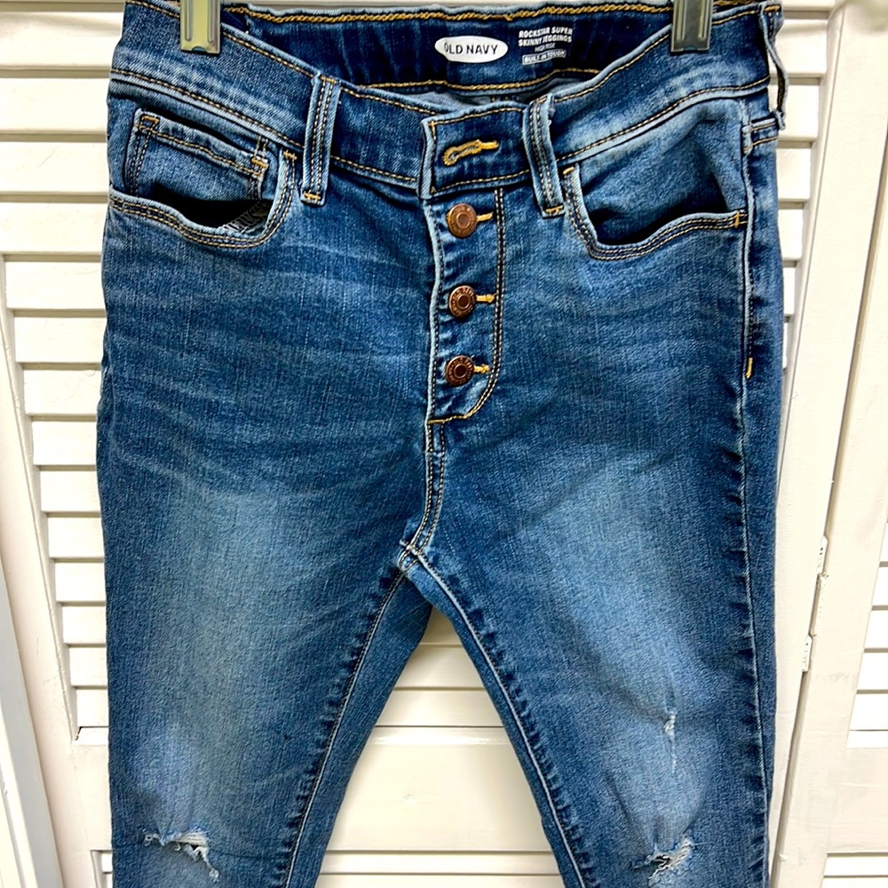Girls Size 12 jeans - distressed rock star jeggings